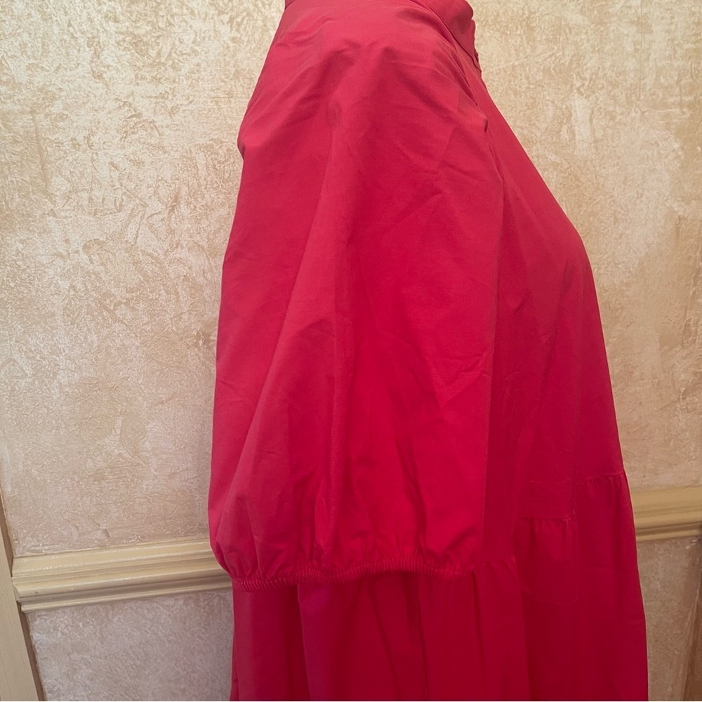 Ann Taylor Loose Fit Tiered Voluminous Maxi Cotton Blend Dress Fuchsia Sz XL - Picture 6 of 11